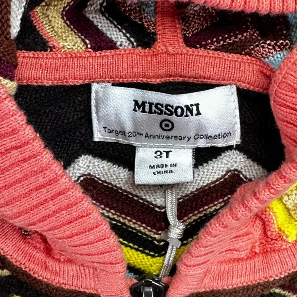 Missoni for Target Girls Zigzag Hooded Cardigan Multicolor NWT Size 3T